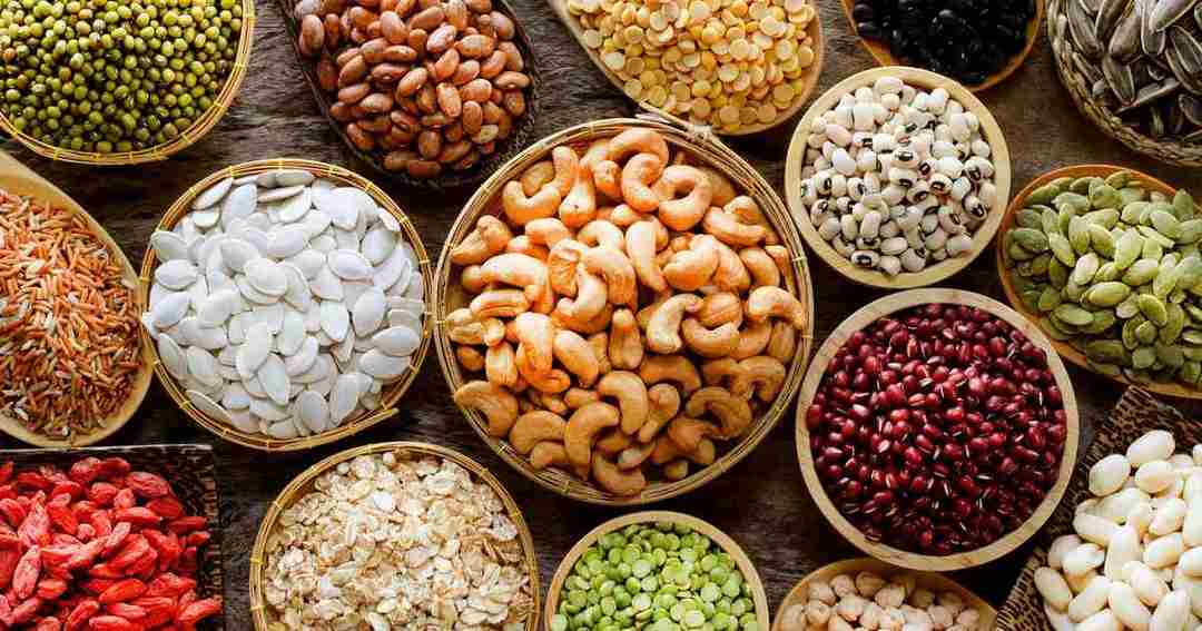 5 loại hạt cơ bản là: mè, gạo nếp, gạo tẻ, lúa mì và các loại đậu